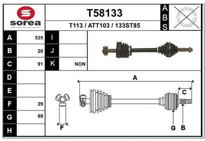 Antriebswelle für FIAT Panda/Autobianchi A112 Y10/Schalter /Vorderachse links