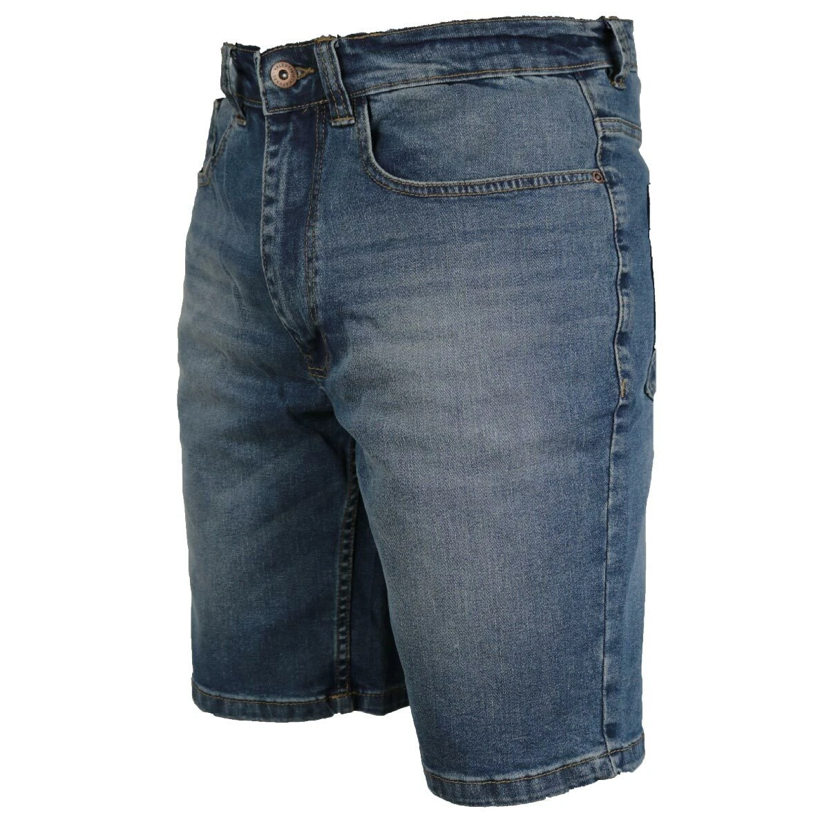 Mens Denim STRETCH Jean Shorts 32-44 Zip Fly Button Fastening Blue stretch Pant