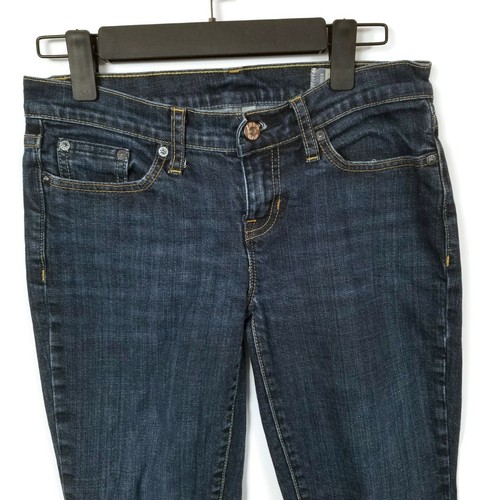 Pantalones de mezclilla Gap 1969 lavado oscuro tiro bajo elásticos corte bootcut para mujer 2A real 29x28 - Imagen 2 de 8