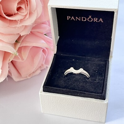 Pandora Sterling Silver Cubic Zirconia Bling Ring With Box UK Size: M 1/2 