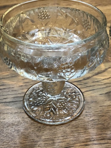 Two Glass Sherbets From France With A Berry Design 4 In By 3.5 In - Picture 10 of 23