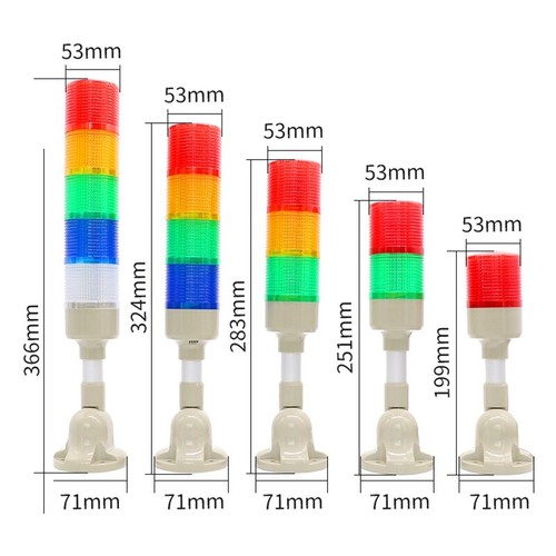 LED multi-layer warning light machine tool signal light sound and light alarm12V - Picture 2 of 16