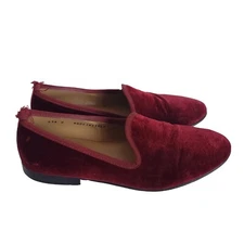 Del Toro Merlot Red Velvet Loafer Slippers Men's 8 - AS IS
