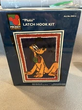 NEW Sealed Caron “Pluto” Latch Hook Kit USA Mickey Unlimited 20" x 30"