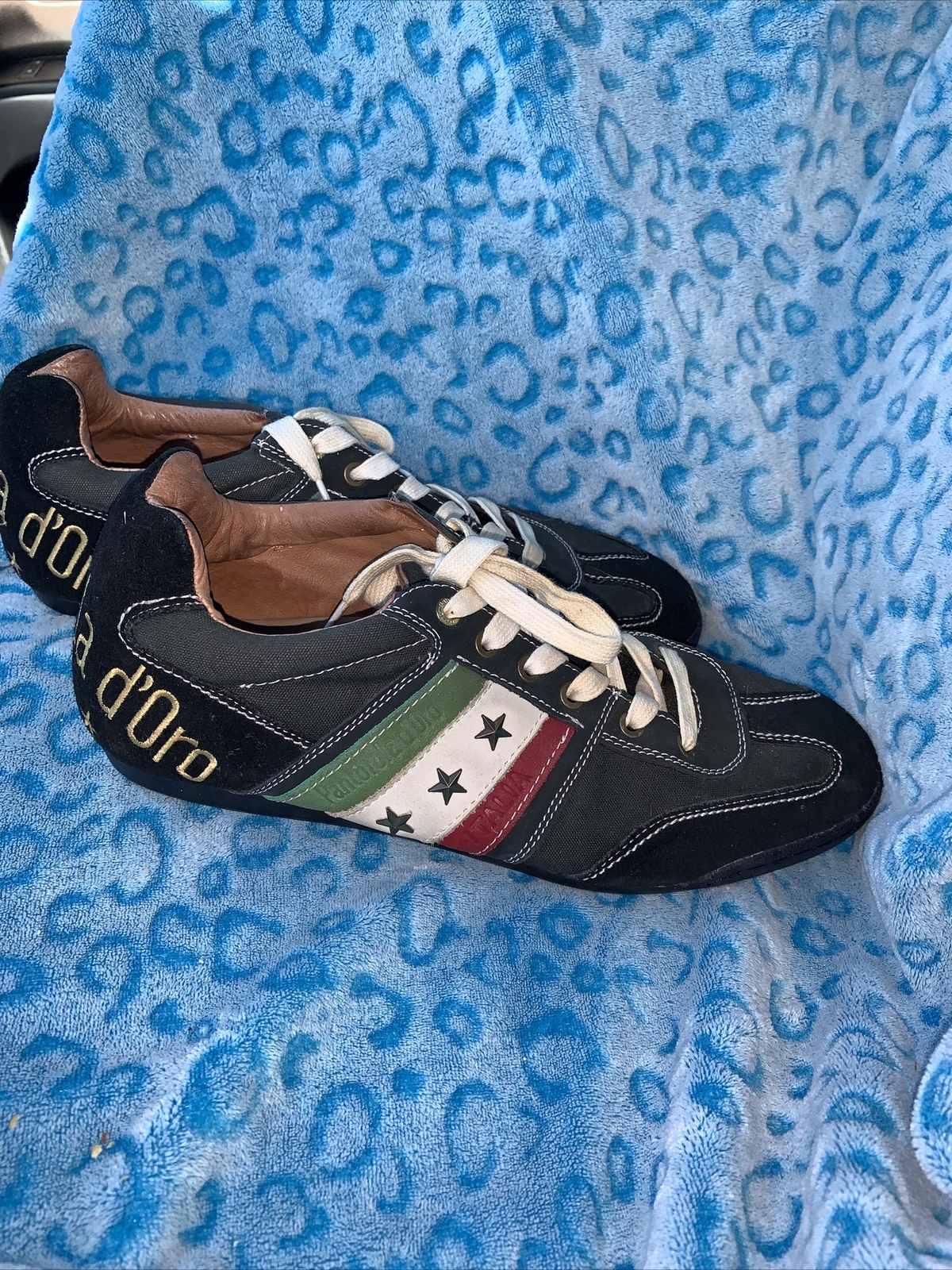 PANTOFOLA D’ORO Scarpe da calcio casual Pantofola D'Oro Italia da uomo in pelle nera TAGLIA 12 GUC (18)