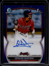 2023 Bowman Chrome Prospect Autographs Purple Geraldo Quintero 165/250