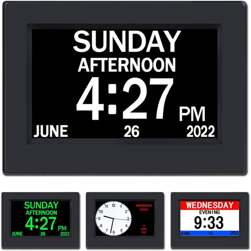 Digital Calendar Alarm Clock with Day and Date - 7In Extra Large Display - Picture 8 of 12