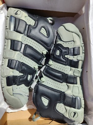 Nike Air More Grade School Uptempo Dark Stucco Black Size 6y 7.5w