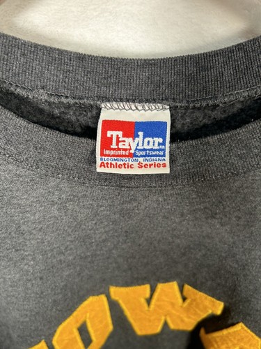 Vintage Taylor Athletics Iowa Hawkeyes Gray Crewneck Sweatshirt XL Football - Picture 4 of 9