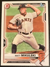 2021 BOWMAN DRAFT MATT MIKULSKI SAN FRANCISCO GIANTS PROSPECT #BD-179 1ST BOWMAN