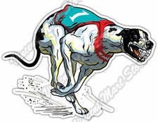 Running Racing Dog English Greyhound Breed Car Bumper Vinyl Sticker Decal 5"X4"