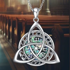 Good Luck Celtic Knot Viking Pendant Necklace for Womens Her
