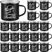 20 Pcs Thank You Gifts 12Oz Enamel Coffee Mugs Bulk with Handle for Employee App