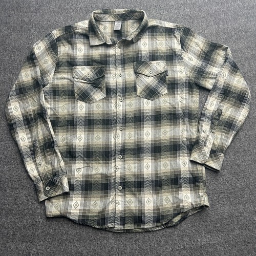 Hurley Shirt Mens Medium Plaid Aztec Southwest Long Sleeve Button Down Flannel