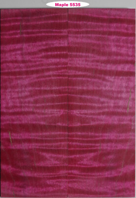 Stabilized Deep Pink Tiger Curl Maple knife scales 2973, 6 1/2 x 2 3/16 x 7/16''