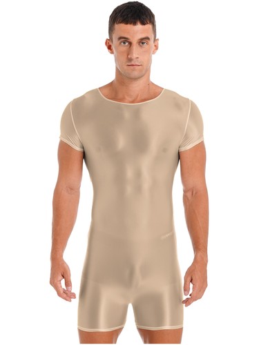 Body uomo lucido manica corta costume da bagno sport yoga fitness pezzo unico pagliaccetto - Foto 75 di 106