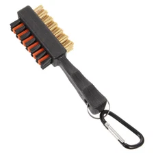  Golf Accessories Club Cleaning Brush Short Double-sided with Carabiner Tool