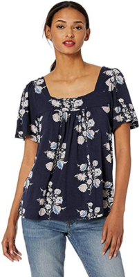 Blouse Femme Lucky Brand - Imprimé Floral Marine - Taille S - Neuf Avec étiquettes