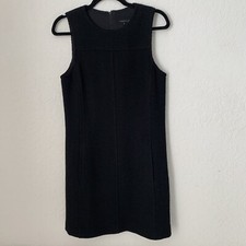 Theory Dress Women 10 Black Boucle Wool Textured Shift Career Quiet Luxury LBD