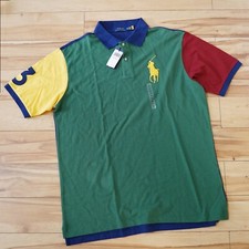 Polo Ralph Lauren Mens Big  Tall Classic Fit Big Pony Navy Mesh Polo Shirt XLT