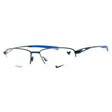 Nike Men's Eyeglasses Satin Navy Rectangular Titanium Frame NIKE 6045 410