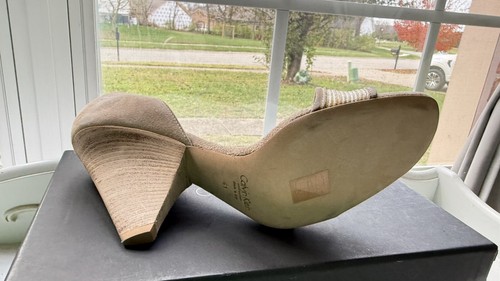 Calvin Klein Nellie Beige Women Heel Dress Suede Shoes Size 11 EU 41 $329 Italy - Picture 8 of 10