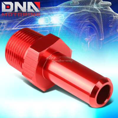 3/4'' NPT MALE STRAIGHT TO 3/4'' HOSE BARB NIPPLE RED ALUMINUM ANODIZE ADAPTER