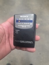Sony Walkman SRF-49 FM/AM Radio w/Belt Clip Black Tested  Working