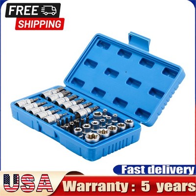 Torx Bit Socket E-torx NEW US 3/8 Drive For Trucks 34x Security Bits 34pcs 3/8''