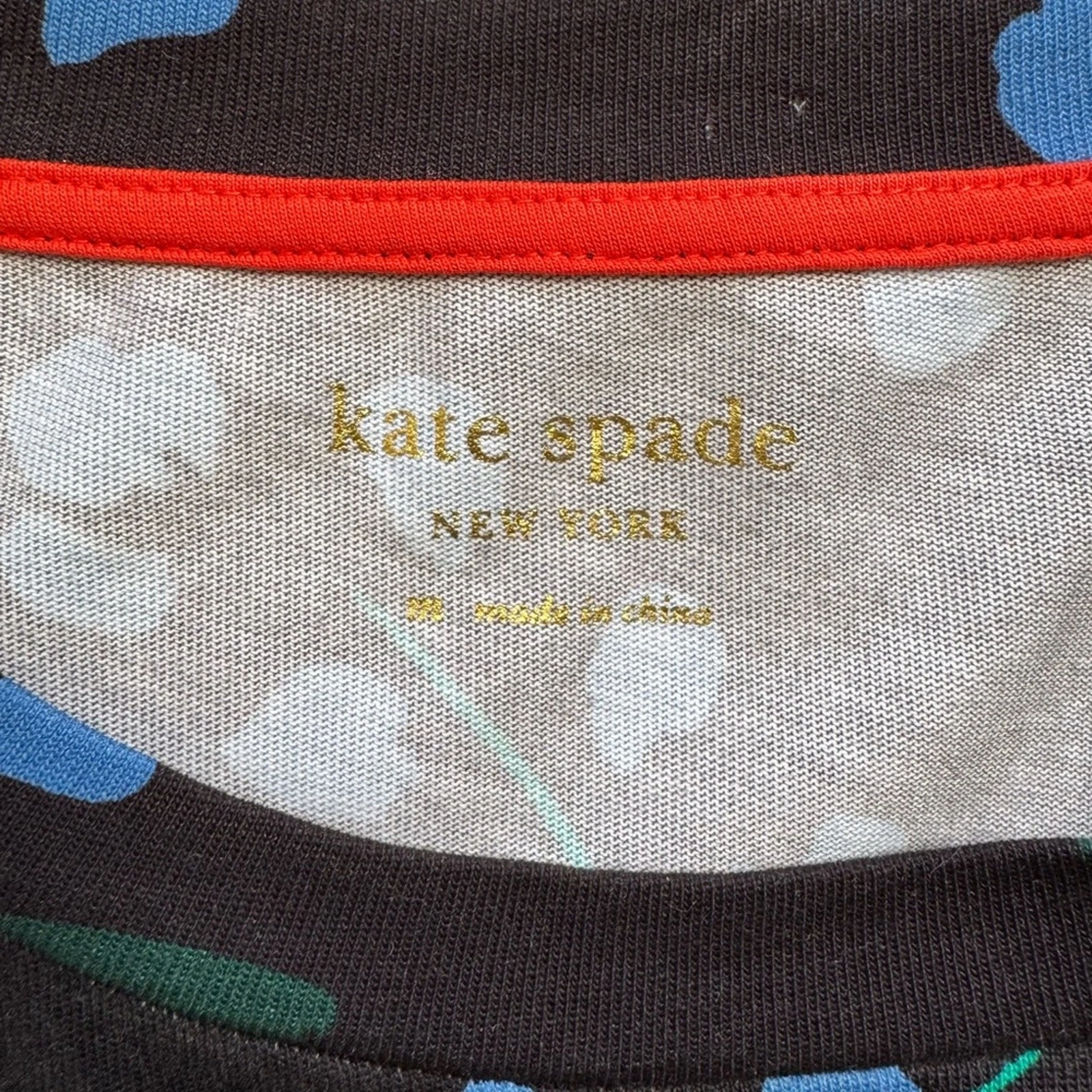 Abito maglietta Kate Spade Sea Breeze floreale taglia media manica 3 4 100% cotone