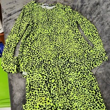 Zenana Women's M 2-Piece Green/Black Leopard Set Top Jogger Pants Crew Neck