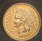 1881 Indian Head Cent - Uncirculated Red/Brown Example - FREE SHIPPING