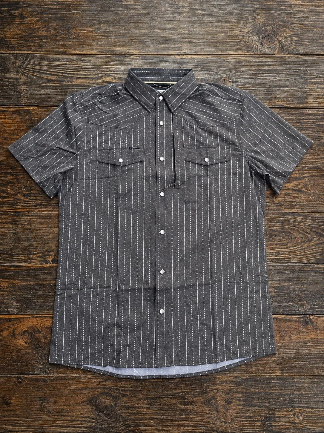 Poncho Men’s Shirt Pearl Snap The Hondo Short Sleeve Small Slim Fit
