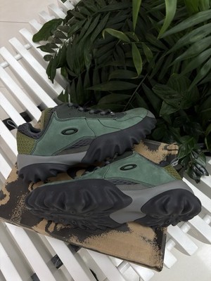 RARE Oakley Factory Team Brain Dead Green Suede Sneakers UK 8.5 / EU 43 Chunky
