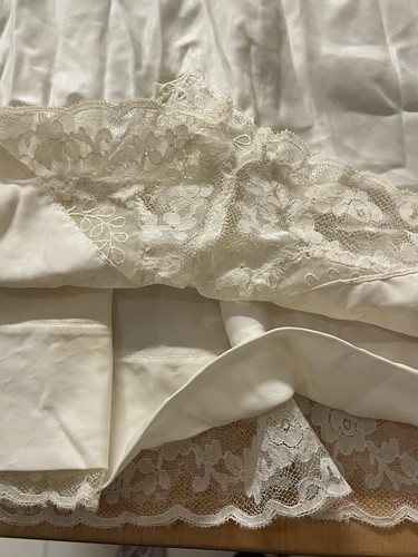 Vtg. 40’s,50’s? Full Slip Nylon Chiffon & Lace Trim Dress No Label Read Silky 32 - Picture 16 of 18