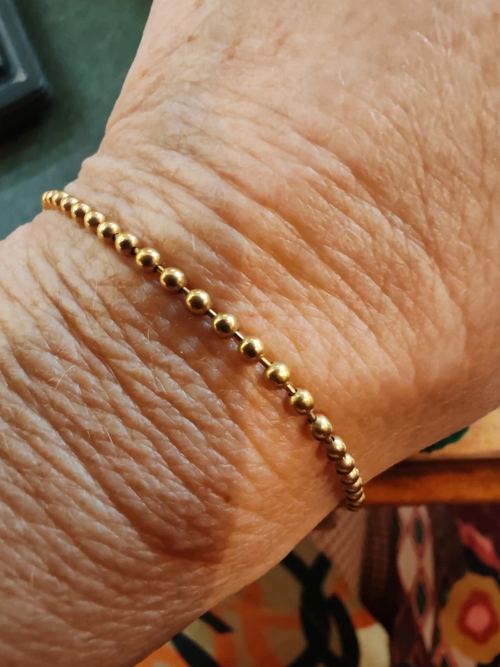 Bracelet boules or jaune 18 carats - Photo 3/4