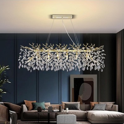 Luxury Gold Tree Branch Chandelier,Large Modern Raindrop Pendant Light