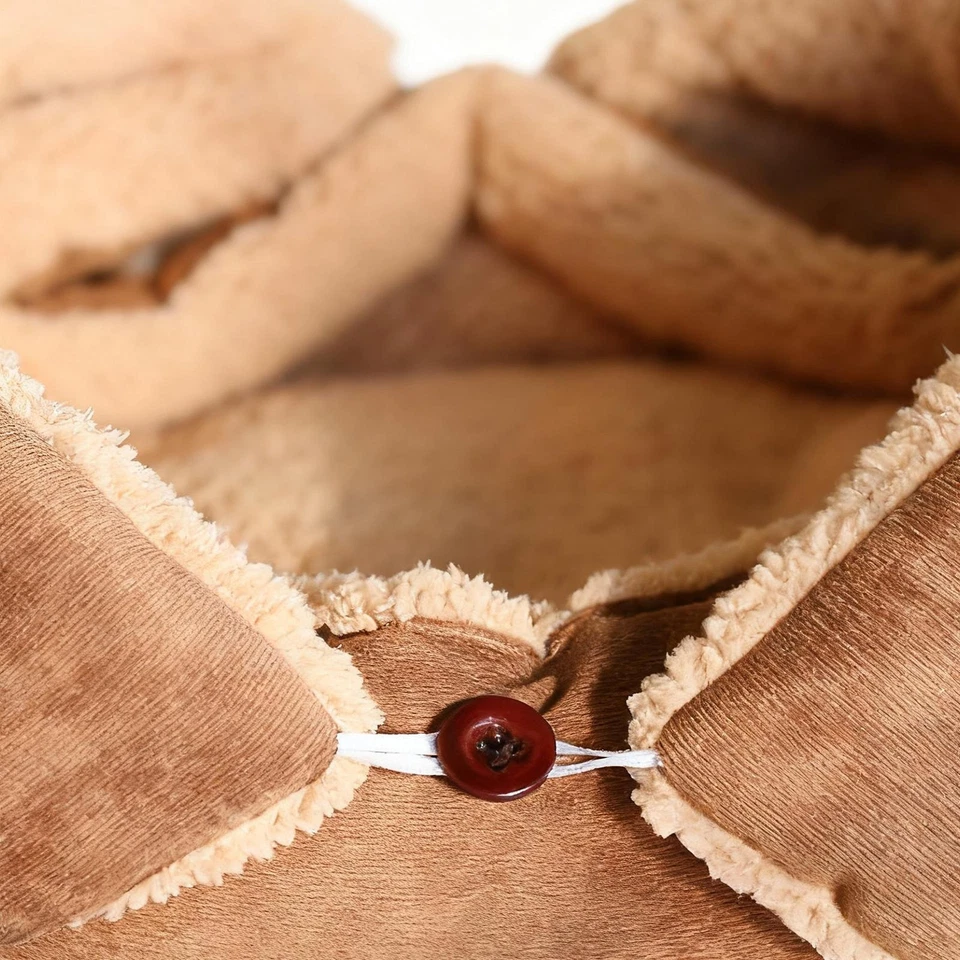 Cama autocalentable para gatos cama plegable de felpa suave para gatos de interior Foto 2 de 4