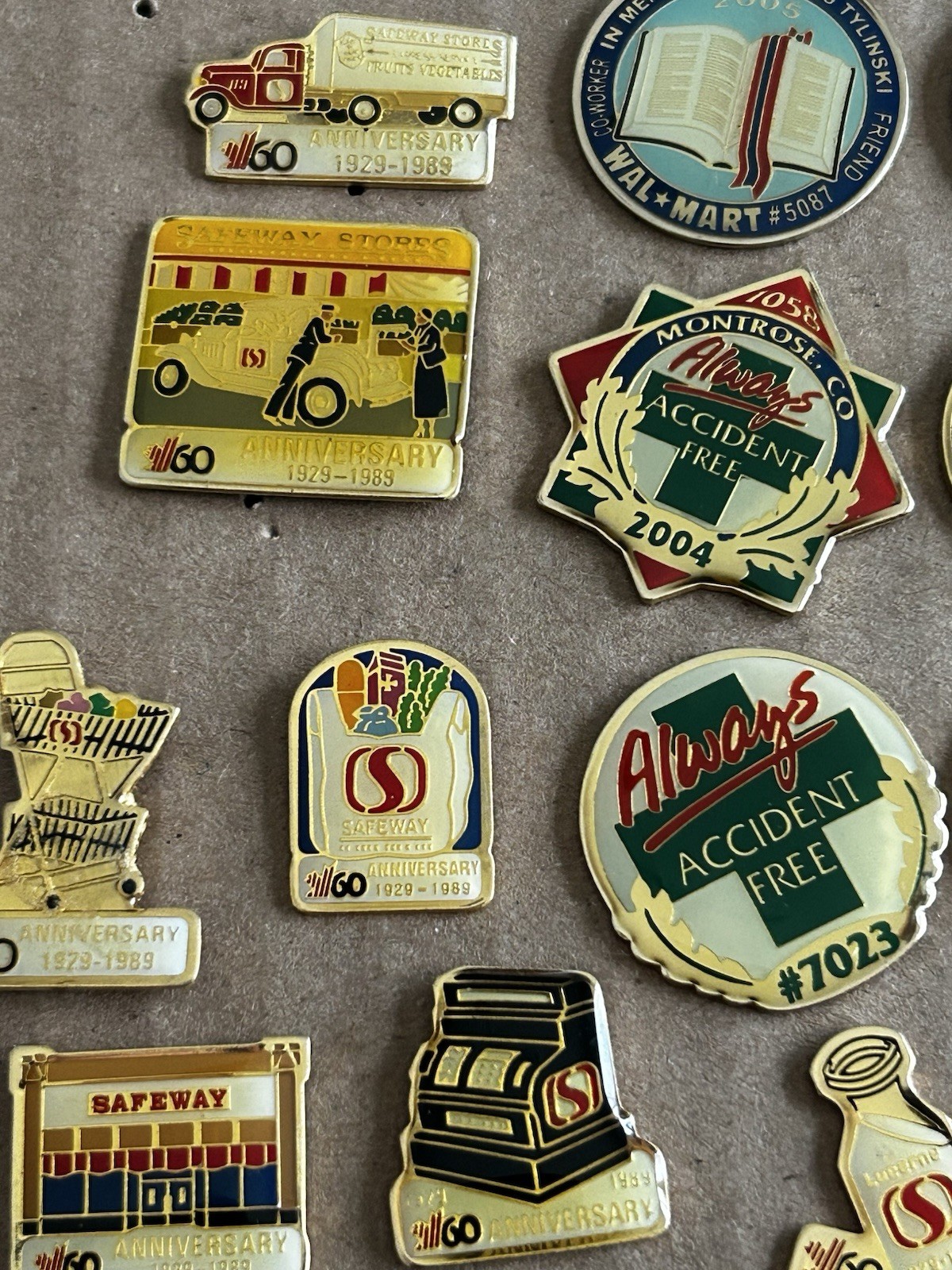 Old Store Pins - Walmart, Safeway, Sam’s Semi - Lot of 17 Pins