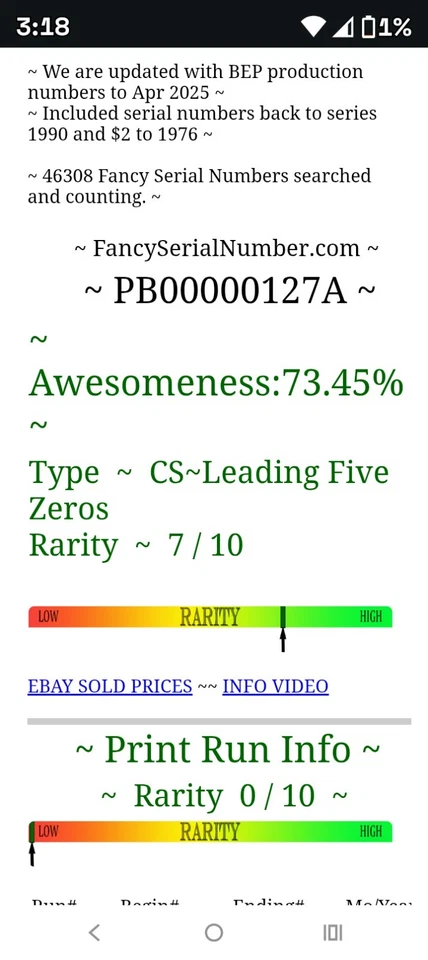 # 00000127! 5$ Bill. LOW Fancy S.#! CRISP, & Near Perfect! 2017 A series. - Image 2 of 3