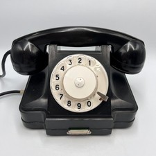 Vintage 1963 USSR Black Bakelite Rotary Dial Telephone   Retro