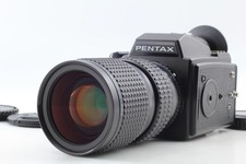 Near MINT Pentax 645 Film Camera A ZOOM 80-160mm f4.5 Lens 120 Film Back JAPAN