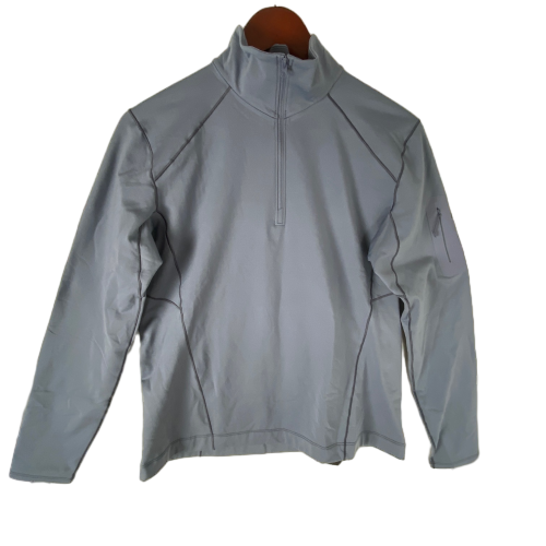 Top donna Arc'teryx Rho zip grande grigio elasticizzato logo 1 4 zip manica lunga nuovo con etichetta