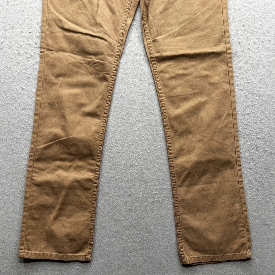 Pantalones rectos marrones rojos camel hechos a mano para hombre talla 30x32 nuevos con etiquetas Foto 4 de 4
