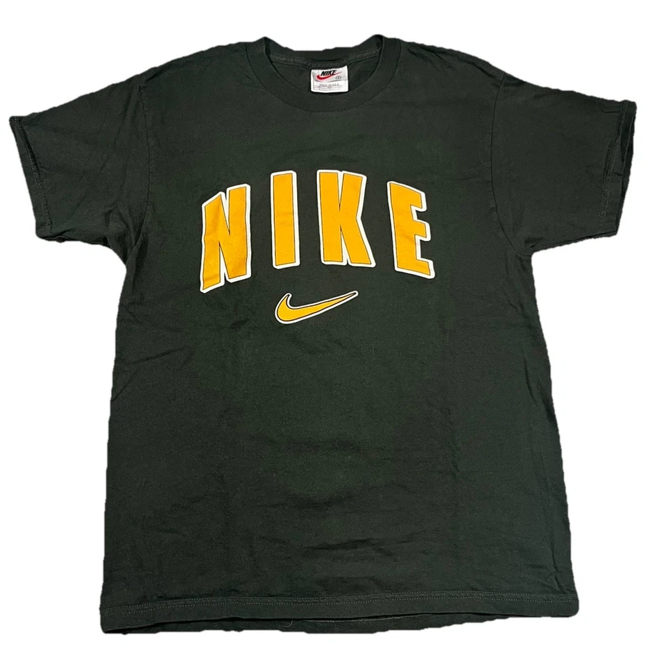 Camiseta Nike Center Swoosh Vintage Años 90 Adulto Pequeña Verde Hecha en EE. UU. Para Hombres Foto 2 de 4