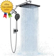 Wide Rain Shower Head with Handheld High Pressure Rainfall Showerhead Combo