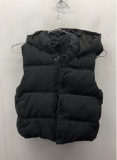 Zara Kids Black Hooded Puffer Vest Water Repellent Padded Gilet Sz 4-5Y