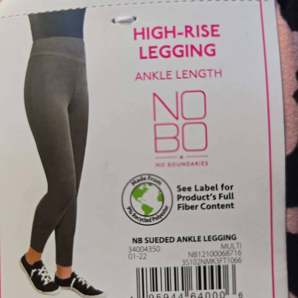 Mujer NOBO Gamuza Tobillo Alto Leggings S M L XL Negro Gris Rosa Nuevo con Etiquetas Foto 3 de 4