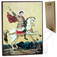 Icona GM San Giorgio legno 30 x 40 Георгий Победоносец икона icon Icône