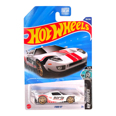 HOT WHEELS Ford GT GT1 LM White Borla HW Modified Mainline HYY92